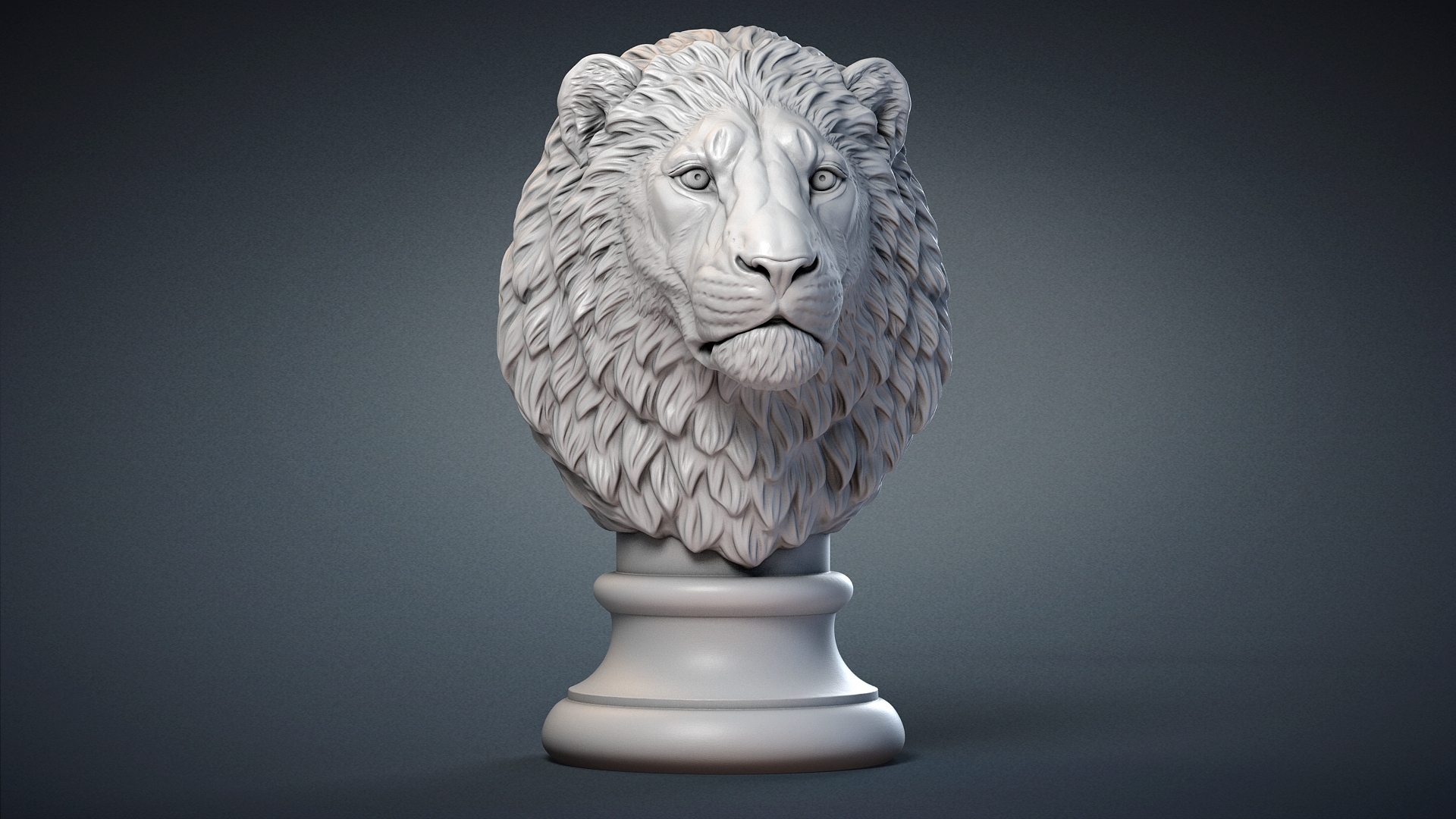3D Model Lion Head Tabletop Animal Statue TurboSquid 1966648