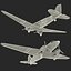 3d military transport aircraft douglas c-47 model