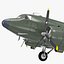 3d military transport aircraft douglas c-47 model