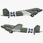 3d military transport aircraft douglas c-47 model