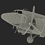 3d military transport aircraft douglas c-47 model
