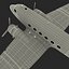 3d military transport aircraft douglas c-47 model