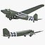 3d military transport aircraft douglas c-47 model