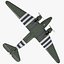 3d military transport aircraft douglas c-47 model