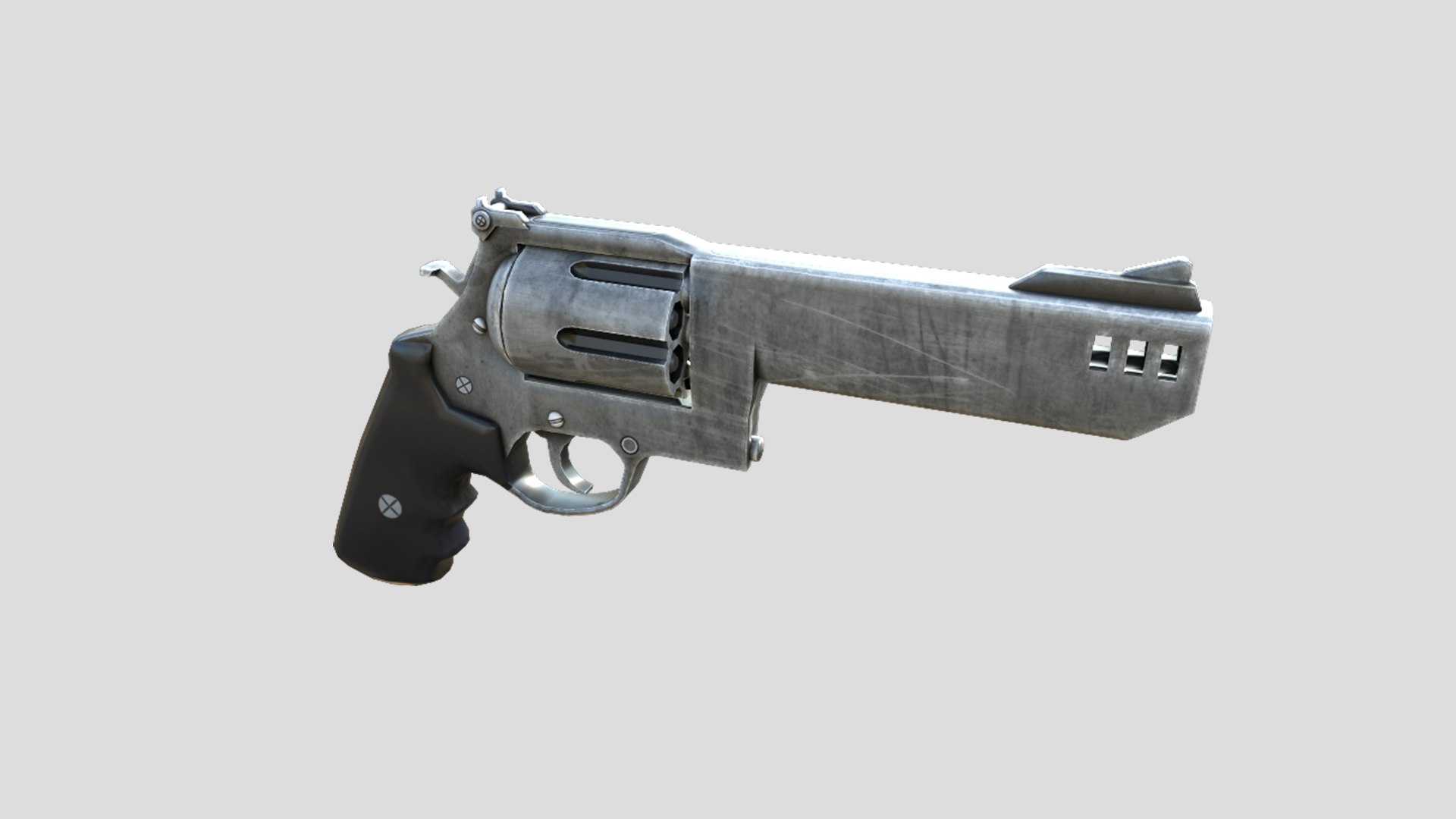 3D Model Revolver II 3D Low Poly-Game Ready Gun Model -010 - TurboSquid ...
