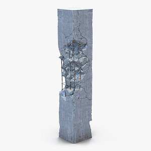 Concrete Pillar Damaged 3D Model