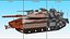 Dirty Israeli Tank Merkava 5 Beige Rigged 3D