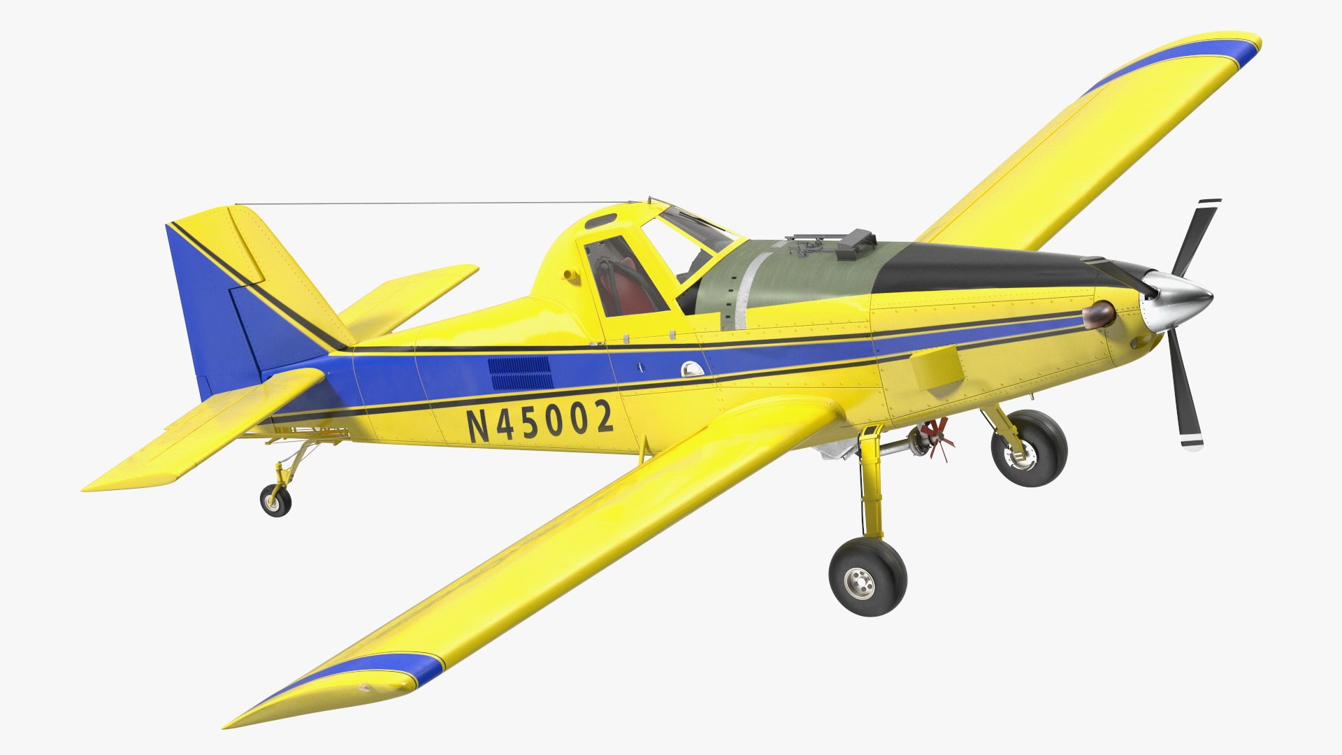 Air Tractor AT 502B Agricultural Aircraft Yellow 3D model preview