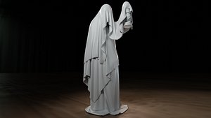 Ghostly Lantern Keeper 3D Printable STL File Haunted Horror Statue Halloween Decor 3D model