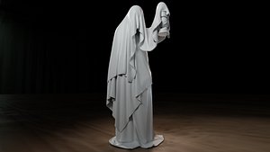 Ghostly Lantern Keeper 3D Printable STL File Haunted Horror Statue Halloween Decor