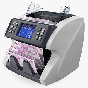 3D cash currency counter sorter model