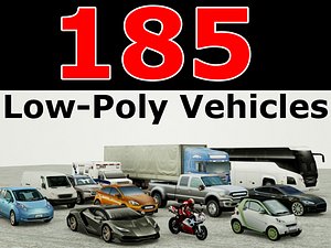185 Low-Poly vehicles (no brands)