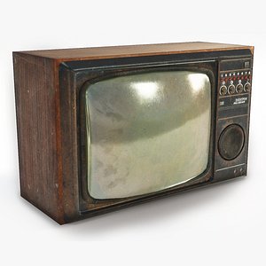3D Vintage tube soviet crt tv box da1 model