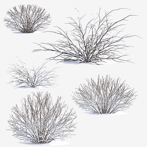 Winter bush set 02 3D model