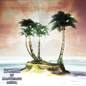 3d model palm tree set