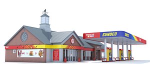 sunoco gas station 3d model