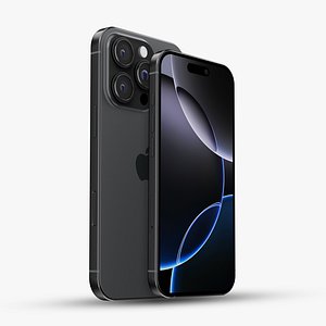 3D iPhone 16 Pro Black