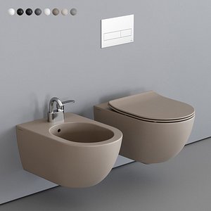 3D app wall-hung toilet bidet model