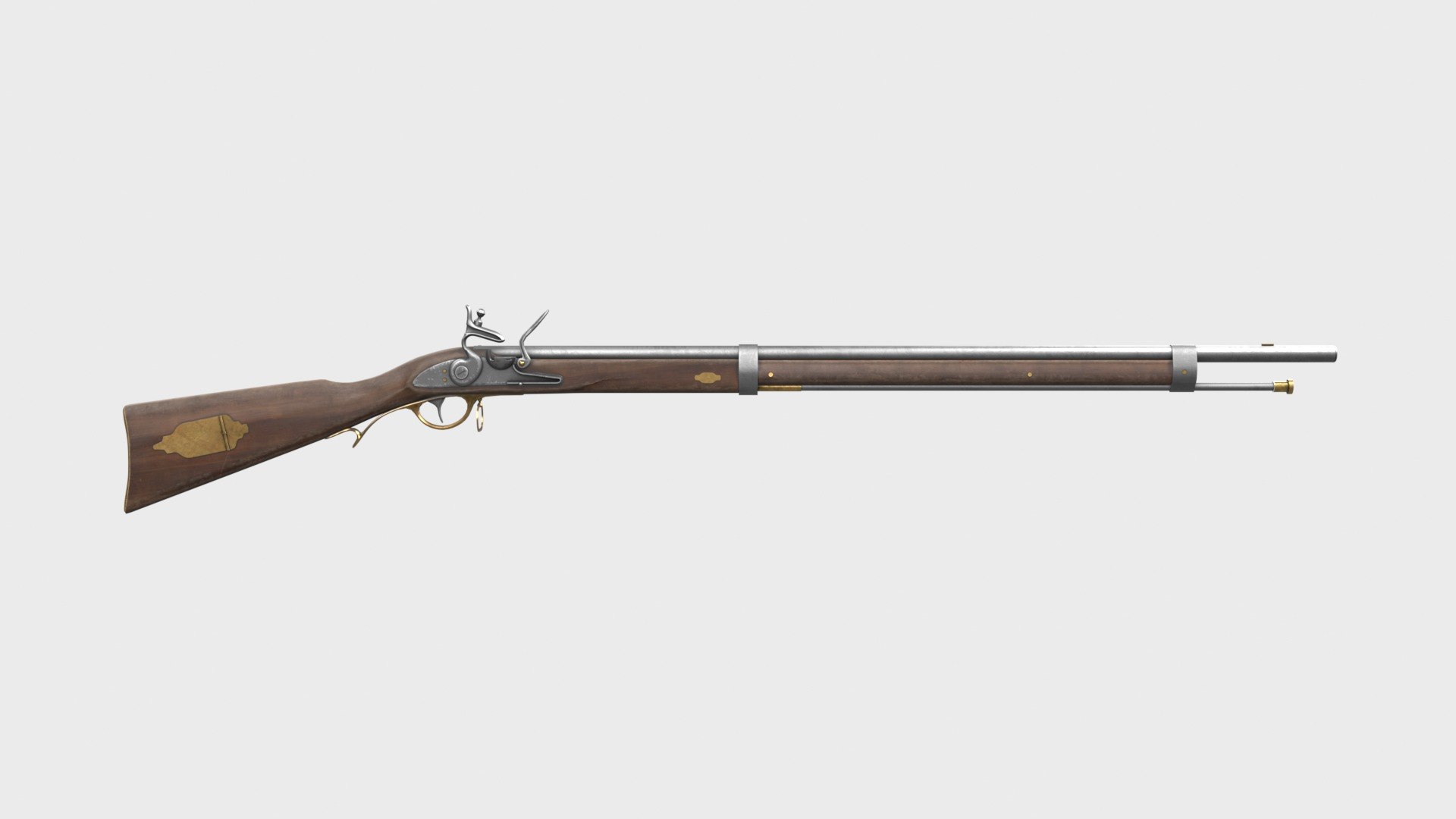 Historic-Style Musket with Wooden Stock and Brass Details 3D model https://p.turbosquid.com/ts-thumb/dF/ieJK2s/EO/05_right/jpg/1791927795/1920x1080/fit_q87/b3fc8339e4c440c649077a26812f740b7c59d782/05_right.jpg