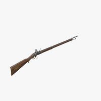 Historic-Style Musket with Wooden Stock and Brass Details