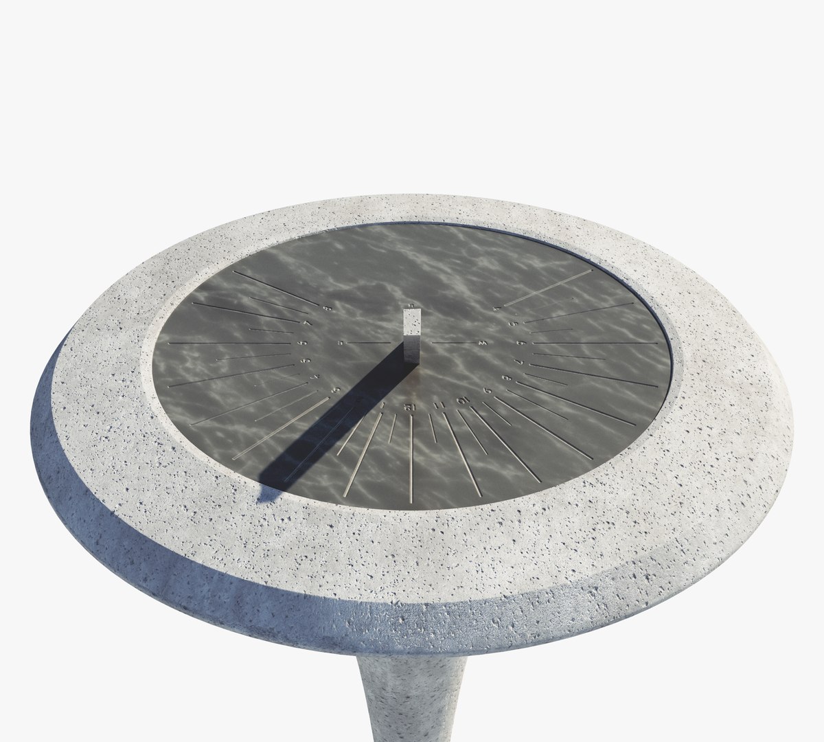3D Marble Sundial And Concrete Plinth Model - TurboSquid 2048026