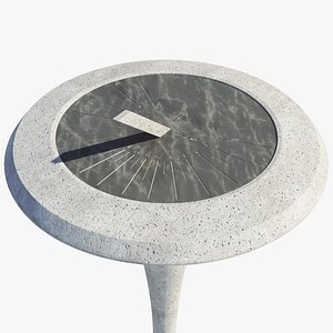 3D Marble Sundial And Concrete Plinth model