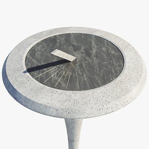 Marble Sundial And Concrete Plinth