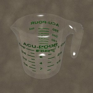 3d measuring cup zipped model