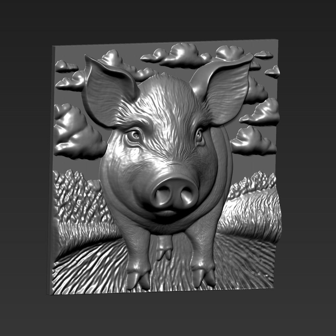 3D Pig Bas-relief - TurboSquid 2436179