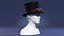 Cappello a cilindro con occhiali
