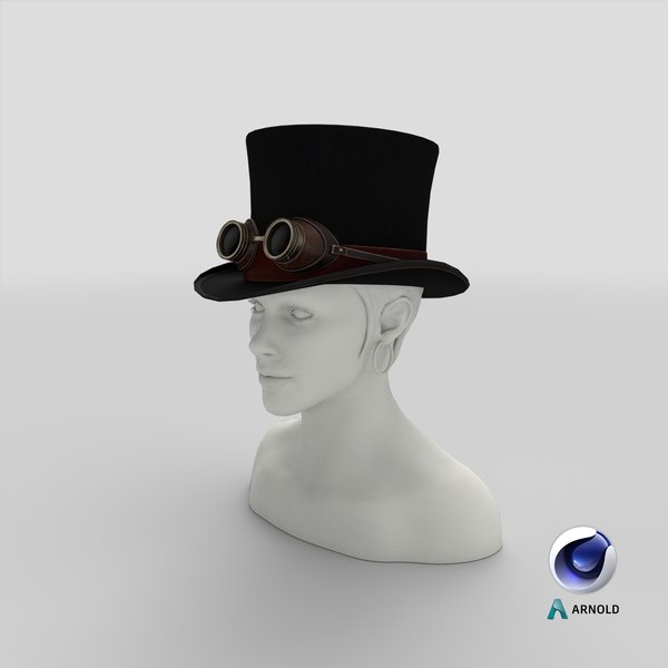 3D Top Hat with Goggles TurboSquid 1843964