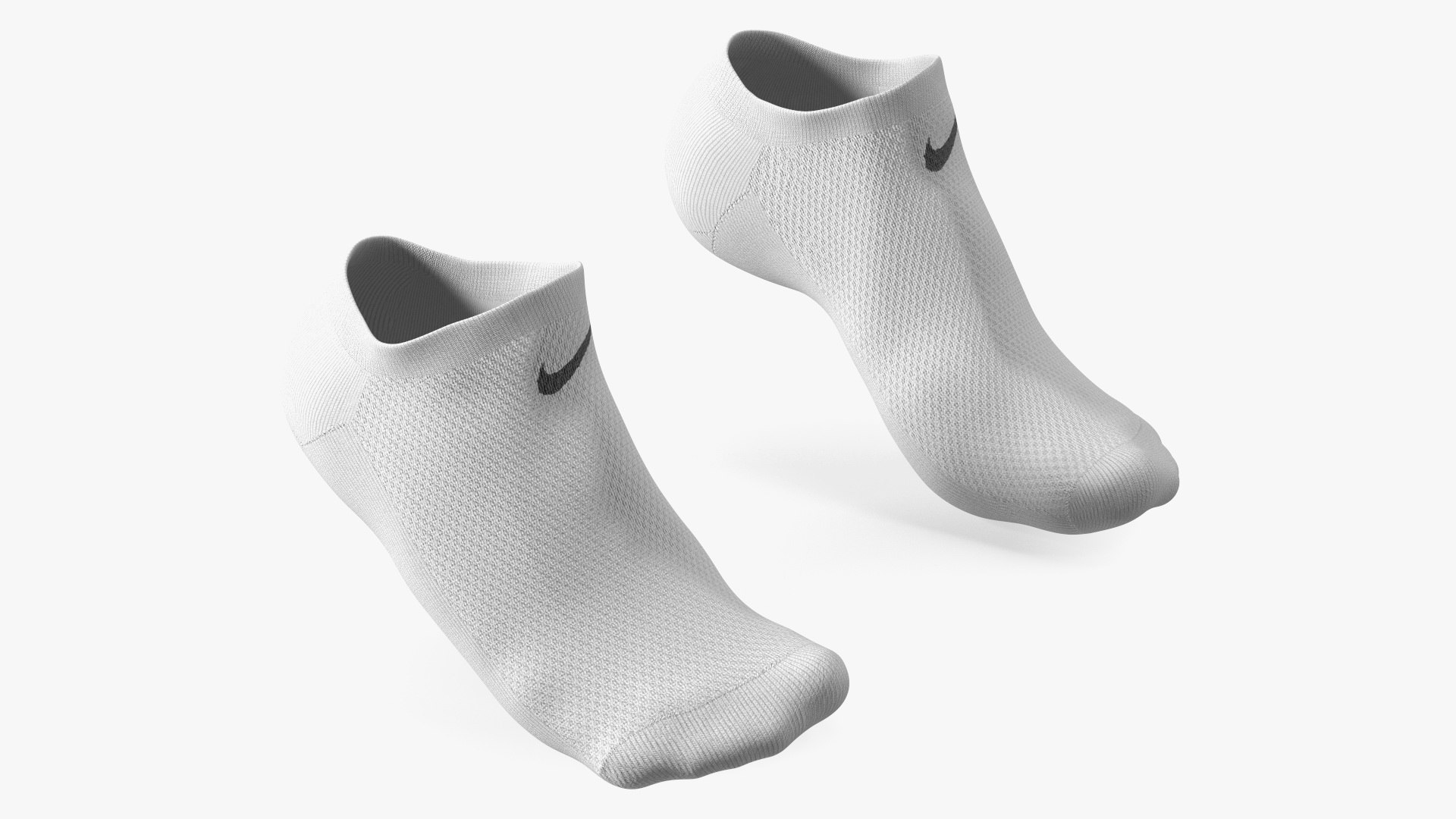 Socks Nike Grey on The Foot Standing Toes 3D model preview