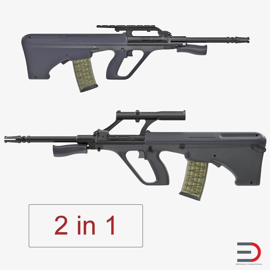 AUG Rifles Collection 3D model preview