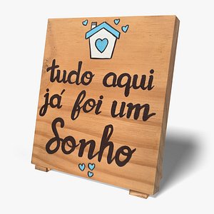 Hand-Painted Wooden Tabletop Sign