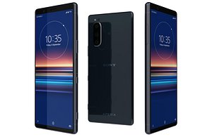 3D Sony Xperia 5 Blue Low Poly model