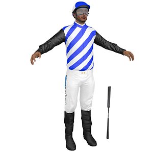 3D jockey people character model