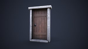 3D Old front small door model