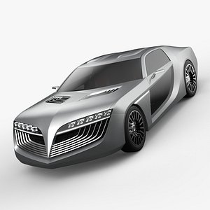 New Generic Future Sport Compact Concept Car 3D