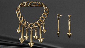 Big necklace with arrows 3D model