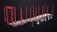Logging Trailer 01 Red with Load Single Mat All PBR Textures 3D model