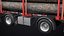 Logging Trailer 01 Red with Load Single Mat All PBR Textures 3D model