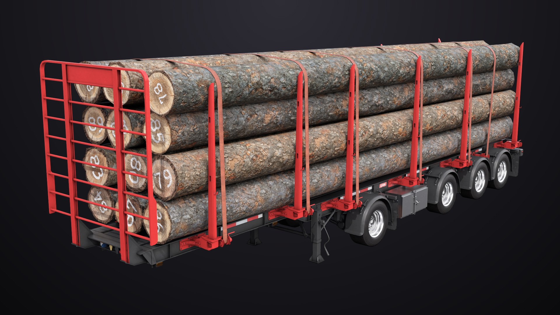 Logging Trailer 01 Red with Load Single Mat All PBR Textures 3D model https://p.turbosquid.com/ts-thumb/dG/NlMa45/l1/red_trailer_load_product_shot_00030/jpg/1755869588/1920x1080/fit_q87/ca08f952e1f0dc489881b1e8a117f18b4f5334c6/red_trailer_load_product_shot_00030.jpg