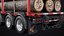 Logging Trailer 01 Red with Load Single Mat All PBR Textures 3D model