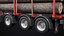 Logging Trailer 01 Red with Load Single Mat All PBR Textures 3D model