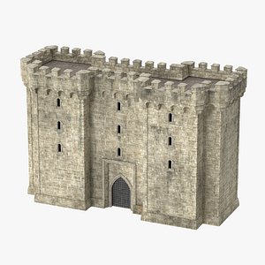 3d model gatehouse portcullis 01 -