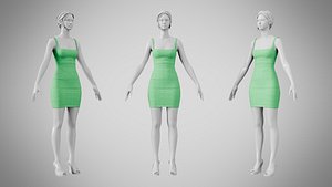 3D Dress 52 Bud Green