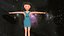 free low poly woman in dress 36