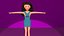 free low poly woman in dress 36
