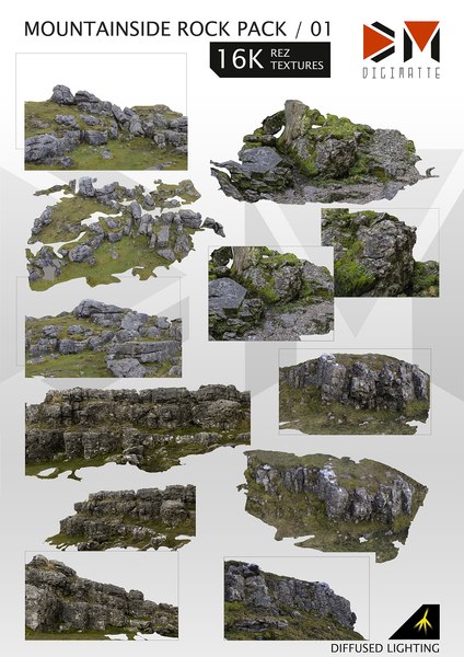 3d mountain rock pack