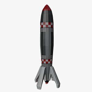 3D model cartoon toon rocket